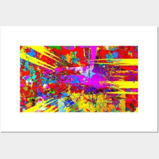 Abstract bright colourful background made from shattered triangles Posters and Art